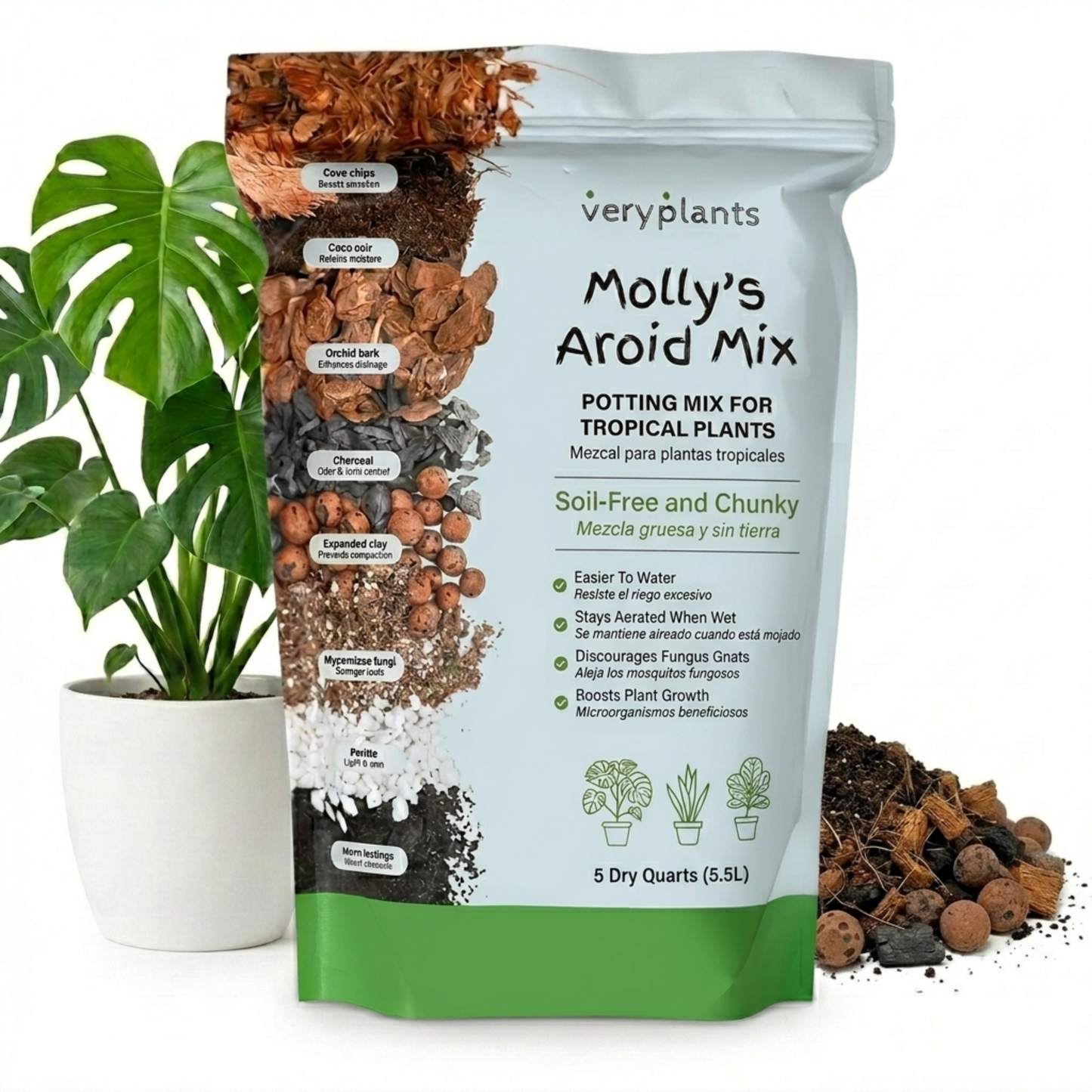 Molly's Aroid Mix - Premium Tropical Plant Soilless Potting Mix