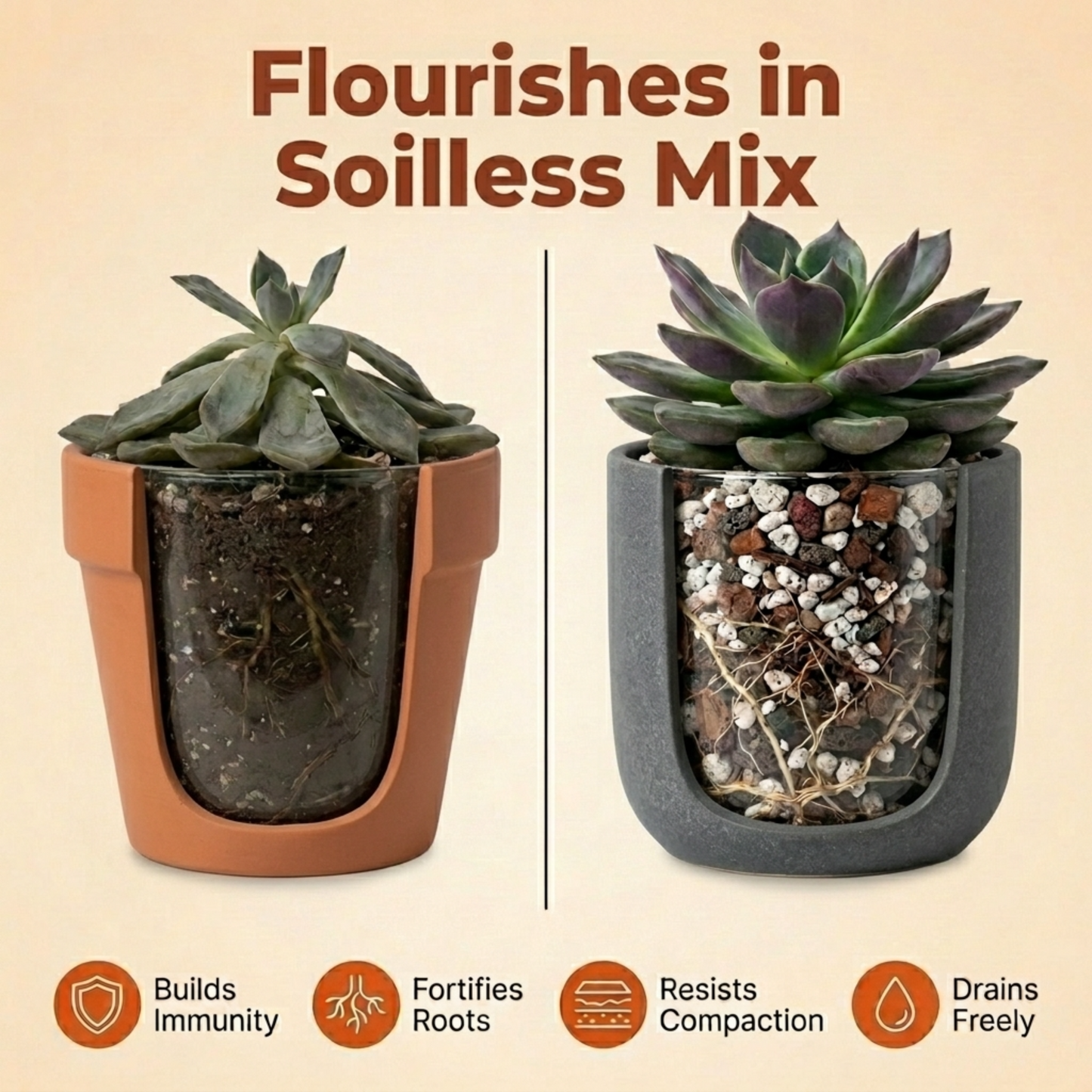 Molly's Succulent Mix - Premium Gritty Soilless Potting Mix for Succulents, Cactus and Bonsai