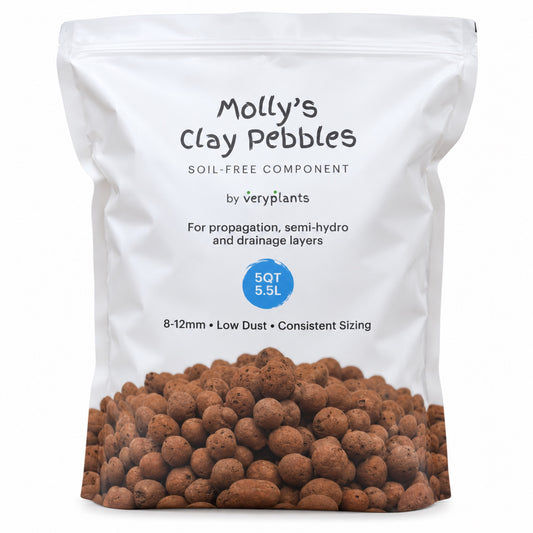 Molly's Clay Pebbles 5 quart (5.5 L) bag, 8 to 12 mm, low dust