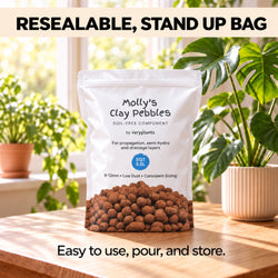 Molly's Clay Pebbles resealable stand-up bag